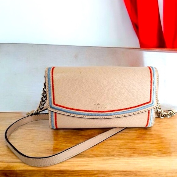 Kate Spade New York Eva Embroidered Wallet On A Change Clutch Crossbody Purse - Picture 3 of 16